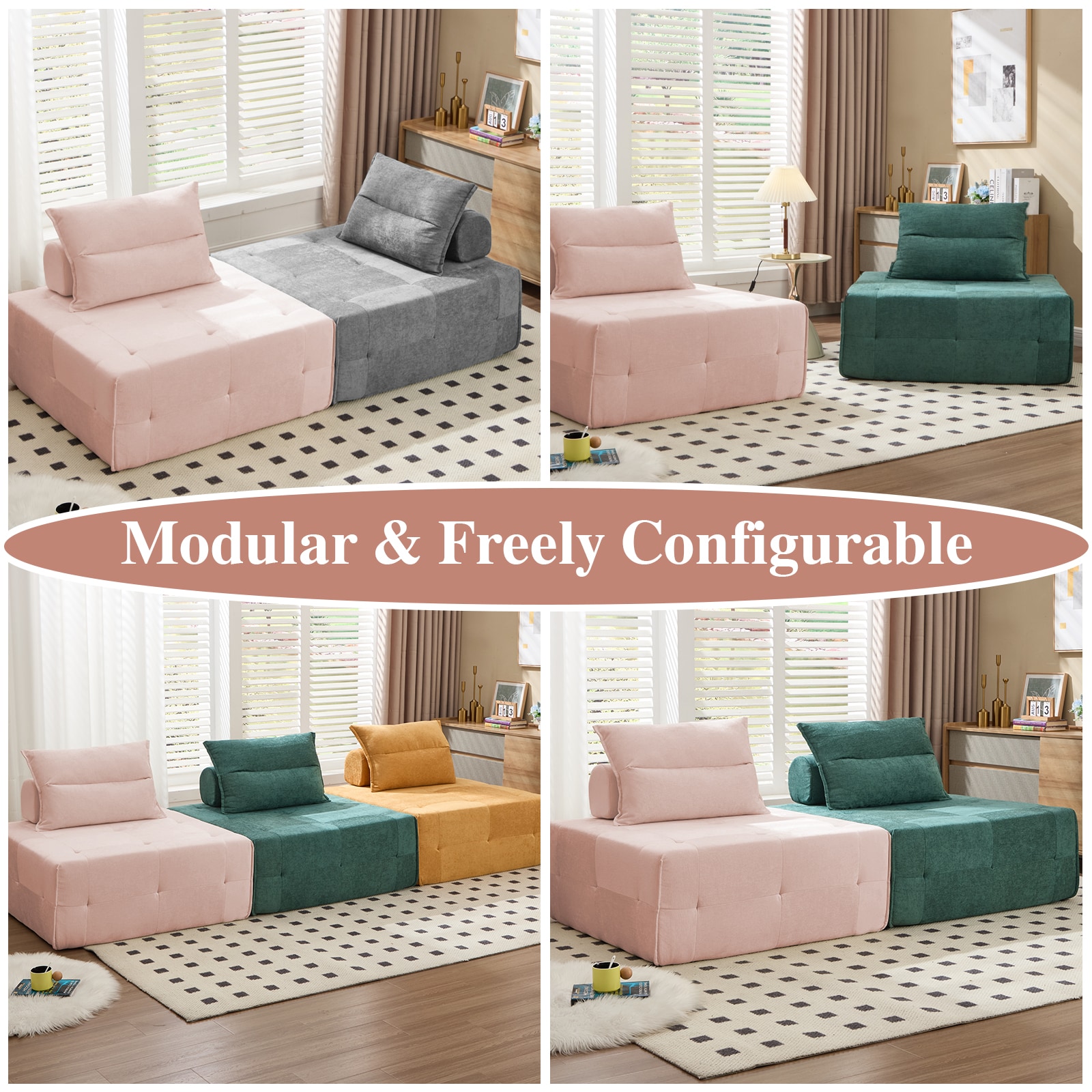 Modular Sectional Sofa With Deep Seat And Adjustable Backrest_voghion.com